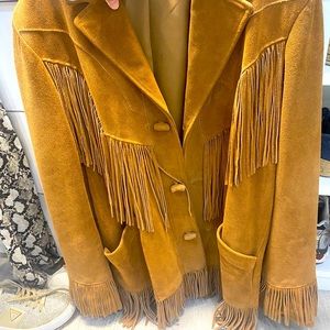 Pioneer wear brown leather cowboy jacket vintage